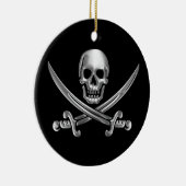 Silberschädel und Schwerter, überquert Keramikornament (Rechts)