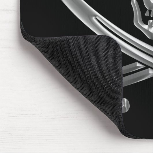 Silberschädel und Schwerter, überquert Mousepad (Ecke)