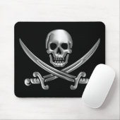Silberschädel und Schwerter, überquert Mousepad (Mit Mouse)