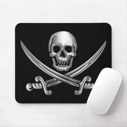 Silberschädel und Schwerter, überquert Mousepad (Mit Mouse)