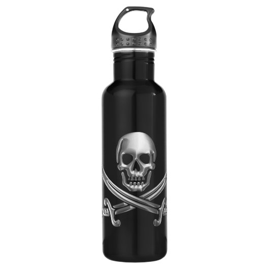 Silberschädel und Schwerter, überquert Trinkflasche (Vorderseite)