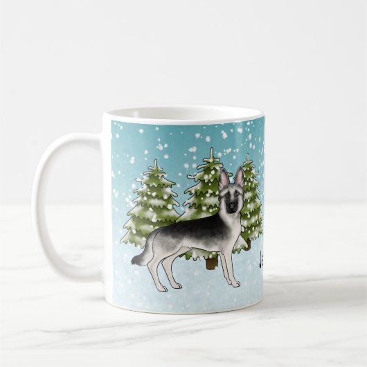 Silberschäfer Winterwald mit Namen Kaffeetasse (Links)