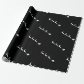 Silberschatz Weihnachtsmuster schwarzer Hintergrun Geschenkpapier (Ungerollt)