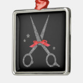 Silberschere Glitzer - Friseursalon Stylist Ornament Aus Metall (Links)