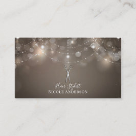 Silberschere Taupe Sparkle Chic Haare Stylist Visitenkarte