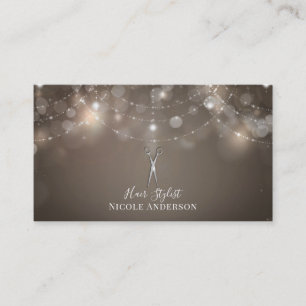 Silberschere Taupe Sparkle Chic Haare Stylist Visitenkarte