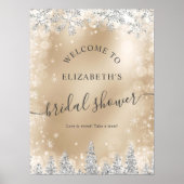 Silberschicke Goldschneekiefer Begrüßung Brautpart Poster (Vorne)