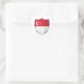 Silberschildflagge in Singapur Quadratischer Aufkleber (Tasche)
