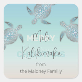 Silberschildkröten Mele Kalikikmaka Küste  Quadratischer Aufkleber