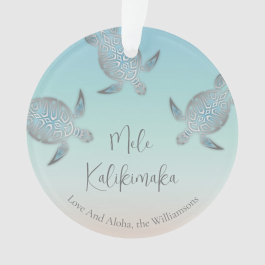 Silberschildkröten | Mele Kalikimaka | FOTO Ornament (Vorderseite)