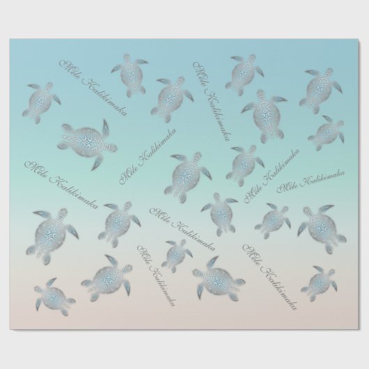 Silberschildkröten | Mele Kalikimaka | Weihnachten Geschenkpapier (Flach)