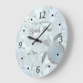 Silberschildkröten Muster Familie Name Küste Große Wanduhr (Winkel)