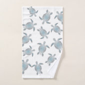 Silberschildkröten Muster Weiße Küste Badhandtuch Set (Handtuch)