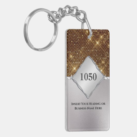 Silberschimmer-Goldbindung funkeln beidseitig Schlüsselanhänger (Vorderseite links)