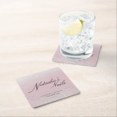 Silberschimmer-Staub und Rosa Rechteckiger Pappuntersetzer (Vor Ort)