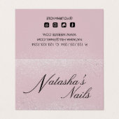 Silberschimmerstaub und rosa eingeklappt visitenkarten (Außenseite Aufgefaltet)