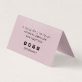 Silberschimmerstaub und rosa eingeklappt visitenkarten (Rückseite)