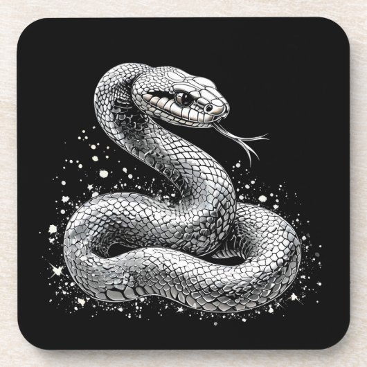 Silberschlange Getränkeuntersetzer (Vorderseite)