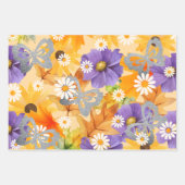 Silberschmetterling, Herbst-Blume Geschenkpapier Set (Vorderseite)