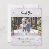 Silberschmetterling Hochzeit Foto Dankeschön Karte (Vorderseite)
