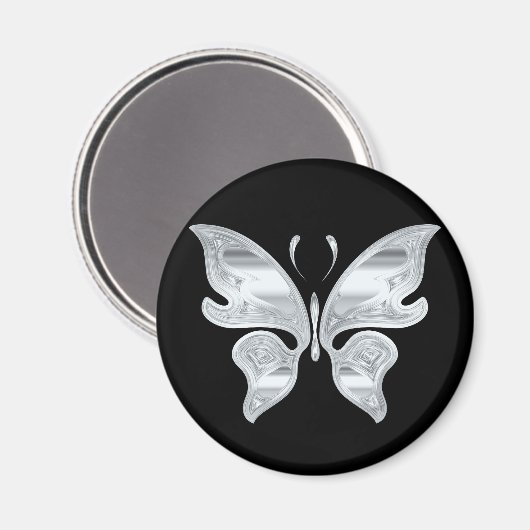 Silberschmetterling Magnet (Vorderseite/Rückseite)