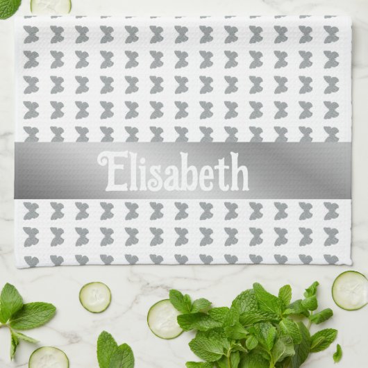 Silberschmetterlingsküche Geschirrtuch (Gefaltet)