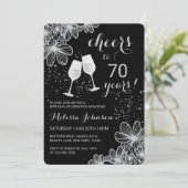 Silberschmiede Wein Blumenzwiebeln Geburtstag Einladung (Stehend Vorderseite)