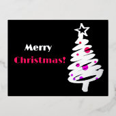 Silberschmiedebaum schwarz bg folien feiertagspostkarte (Vorderseite)