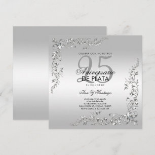 Silberschmuck 25. Hochzeitstag Einladung