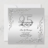 Silberschmuck 25. Hochzeitstag Einladung (Vorderseite)