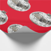 Silberschmuck auf rotem Umschlagpapier Geschenkpapier (Ecke)