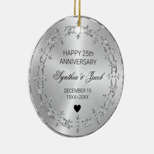 Silberschmuck mit Diamanten Keramik Ornament (Rechts)