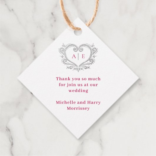 Silberschmuck, Mono-Beere-Rote Hochzeit Geschenkanhänger (Rückseite)