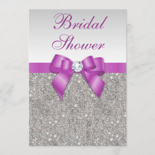 Silberschmuck Radiant Orchid Bow Brautparty Einladung