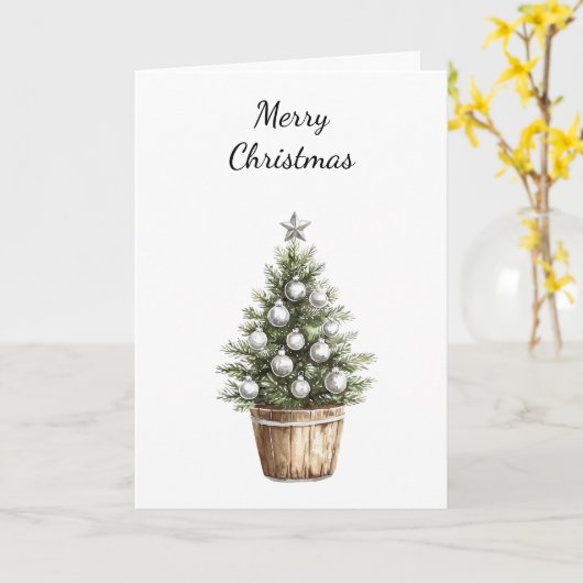 Silberschmuck Weihnachtsbaum Karte (Gelbe Blume)