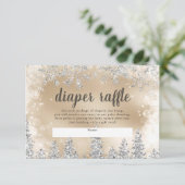 Silberschnee-Pine Gold-Windel-Tombola Begleitkarte (Stehend Vorderseite)