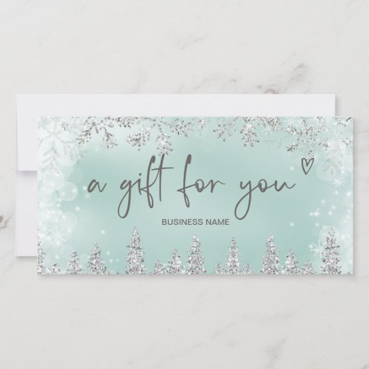 Silberschneeblau Logo-Geschenkgutschein (Vorderseite)