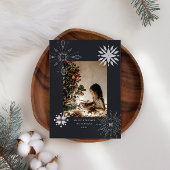 Silberschneeflocke Foto-Urlaubskarte Feiertagskarte