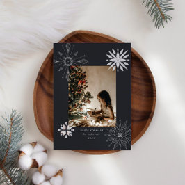 Silberschneeflocke Foto-Urlaubskarte Feiertagskarte