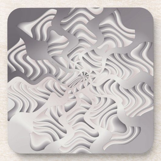 Silberschneeflocke Getränkeuntersetzer (Vorderseite)