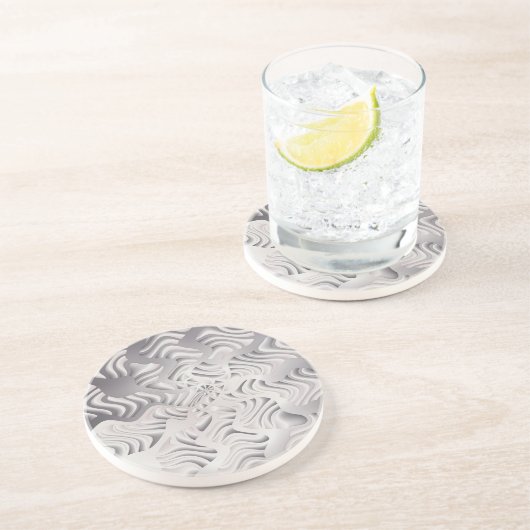 Silberschneeflocke Getränkeuntersetzer (Seite)