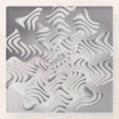 Silberschneeflocke Glasuntersetzer (Vorderseite)