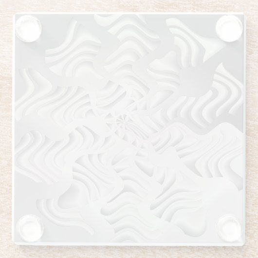 Silberschneeflocke Glasuntersetzer (Rückseite)