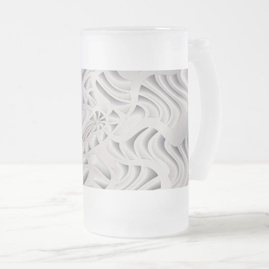 Silberschneeflocke Mattglas Bierglas (VorderseiteRechts)