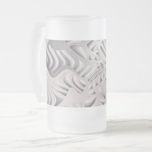 Silberschneeflocke Mattglas Bierglas (Vorderseite Links)