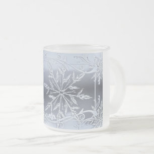 Silberschneeflocke mattierte Tasse