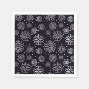 Silberschneeflocke mit Fischskala Serviette