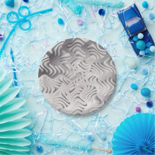 Silberschneeflocke Pappteller (Party)