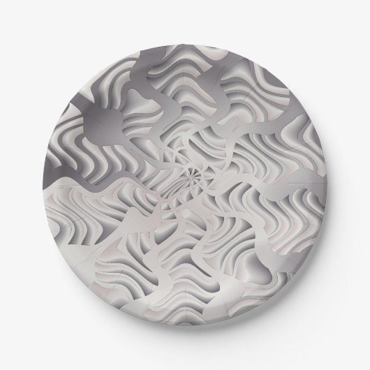 Silberschneeflocke Pappteller (Vorderseite)