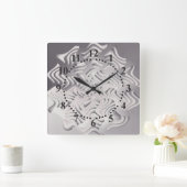 Silberschneeflocke Quadratische Wanduhr (Zuhause)